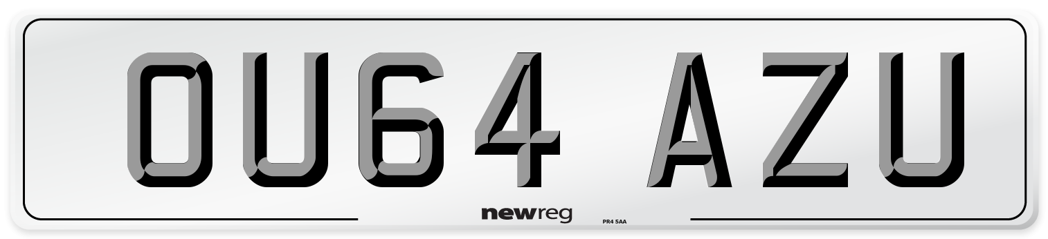 OU64 AZU Number Plate from New Reg